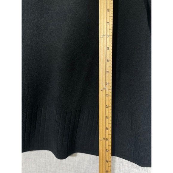 Mercer Street Studio Woman 1X Black Acrylic Sweater Faux Fur Collar Long Sleeve - Picture 8 of 11